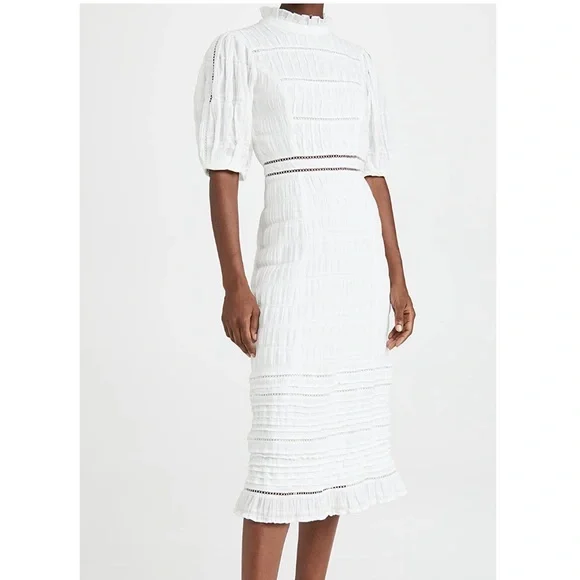 knee length dresses for ladies Fleursonne Pintucked Midi Dress main image 0